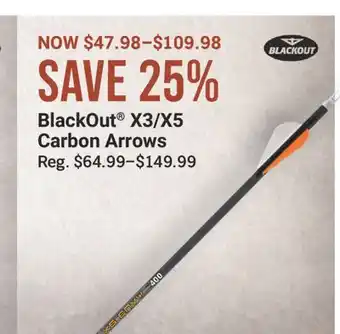 Cabela's BlackOut X3/X5 Carbon Arrows offer