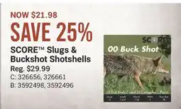 Cabela's SCORE Slugs & Buckshot Shotshells offer