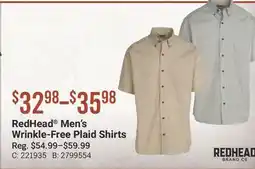 Cabela's RedHead Men's Wrinkle-Free Plaid Shirts offer