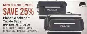 Cabela's Plano Weekend Tackle Bags offer