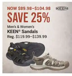 Cabela's KEEN Sandals offer