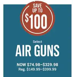 Cabela's Select AIR GUNS offer