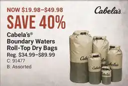 Cabela's Cabela's Boundary Waters Roll-Top Dry Bags offer