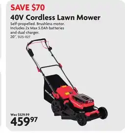 Home Hardware BENCHMARK 40V Cordless Lawn Mower offer