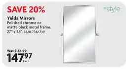 Home Hardware INSTYLE Yelda Framed Rectangular Mirror - with Pivot Hardware offer