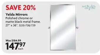 Home Hardware INSTYLE Yelda Framed Rectangular Mirror - with Pivot Hardware offer