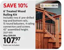 Home Hardware NUVO IRON 6' Treated Wood Railing Kit offer