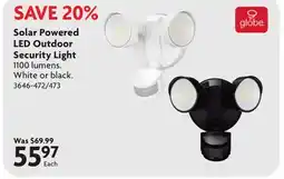 Home Hardware GLOBE ELECTRIC Solar Powered LED Outdoor Security Light offer