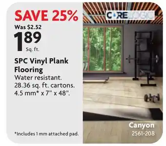 Home Hardware SPC Vinyl Plank Flooring offer