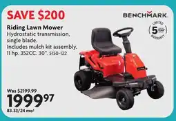 Home Hardware BENCHMARK Riding Lawn Mower offer