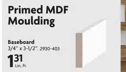 Home Hardware Primed MDF Moulding Baseboard offer