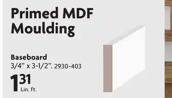 Home Hardware Primed MDF Moulding Baseboard offer