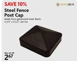 Home Hardware NUVO IRON 3-1/2 x 3-1/2 Black Eazy Cap Steel Fence Post Cap offer