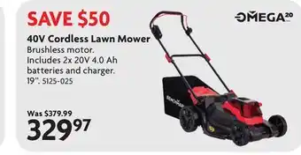 Home Hardware Omega 40V Cordless Lawn Mower offer