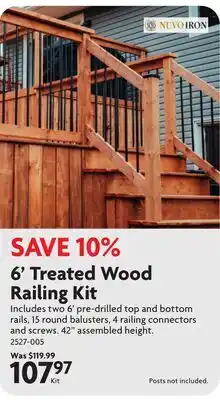 Home Hardware 6' Treated Wood Railing Kit offer