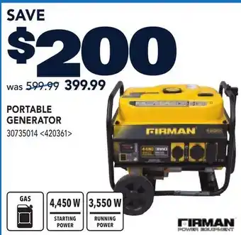 RONA PORTABLE GENERATOR offer