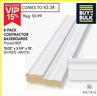 RONA 8-PACK CONTRACTOR BASEBOARDS 1532 x 3-1/4 10' offer
