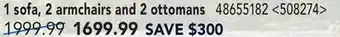 RONA 1 sofa, 2 armchairs and 2 ottomans offer