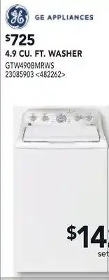 RONA GE APPLIANCES 4.9 CU. FT. WASHER offer