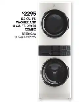 RONA 5.2 CU. FT. WASHER AND 8 CU. FT. DRYER COMBO offer