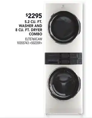 RONA 5.2 CU. FT. WASHER AND 8 CU. FT. DRYER COMBO offer