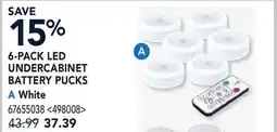 RONA 6-PACK LED UNDERCABINET BATTERY PUCKS White offer