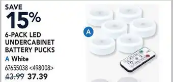 RONA 6-PACK LED UNDERCABINET BATTERY PUCKS White offer
