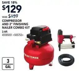 RONA COMPRESSOR AND 2 FINISHING NAILER COMBO KIT offer