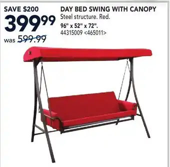 RONA DAY BED SWING WITH CANOPY offer
