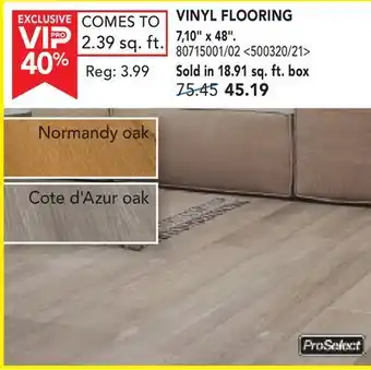 RONA VINYL FLOORING offer