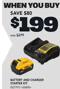 RONA DEWALT BATTERY AND CHARGER STARTER KIT offer