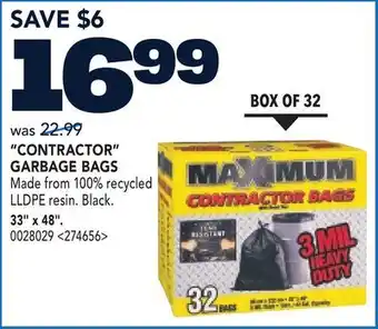 RONA CONTRACTOR GARBAGE BAGS offer