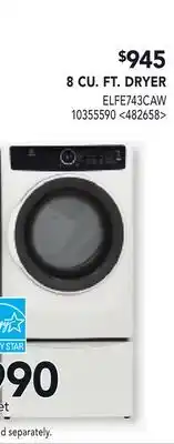 RONA 8 CU. FT. DRYER offer