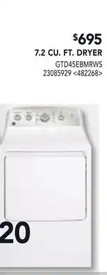 RONA 7.2 CU. FT. DRYER offer