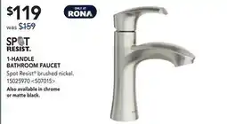 RONA MOEN 1-HANDLE BATHROOM FAUCET offer