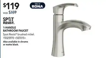 RONA MOEN 1-HANDLE BATHROOM FAUCET offer