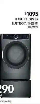 RONA ELECTROLUX 8 CU. FT. DRYER offer