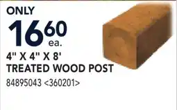 RONA 4 X 4 X 8' TREATED WOOD POST offer