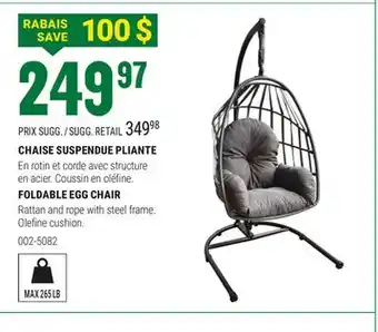 BMR CHAISE SUSPENDUE PLIANTE offer