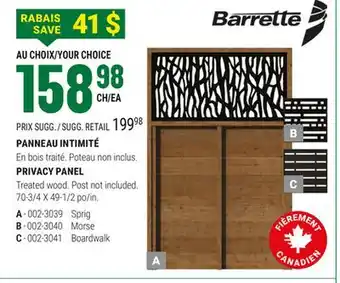BMR PANNEAU INTIMITÉ offer