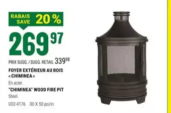 BMR FOYER EXTÉRIEUR AU BOIS  CHIMINEA  offer
