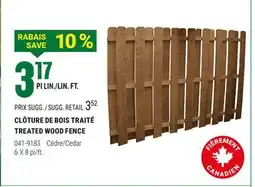 BMR CLÔTURE DE BOIS TRAITÉ offer