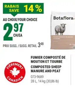 BMR FUMIER COMPOSTÉ DE MOUTON ET TOURBE offer