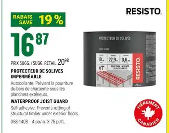 BMR PROTECTEUR DE SOLIVES IMPERMÉABLE offer