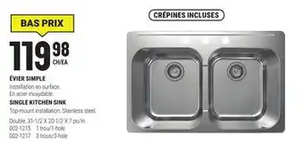 BMR ÉVIER SIMPLE offer