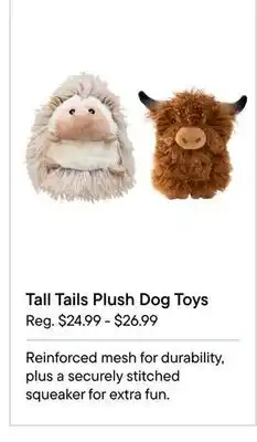 Petvalu Tall Tails Plush Dog Toys offer