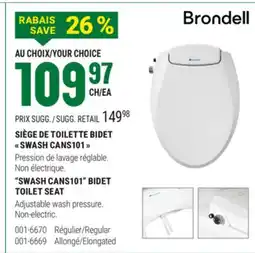 BMR SIÈGE DE TOILETTE BIDET  SWASH CANS101  offer