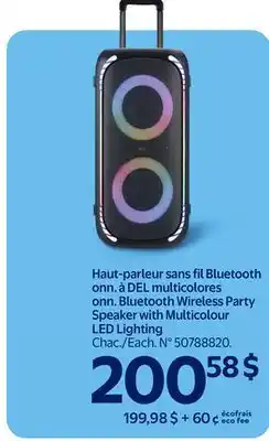 Walmart Bluetooth Wireless Party Speaker with Multicolour LED Lighting offer