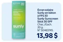 Walmart Sunly Sunscreen Stick 30 SPF offer