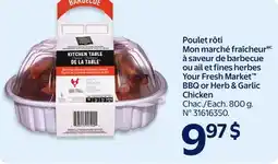 Walmart Your Fresh Market BBQ or Herb & Garlic Chicken offer